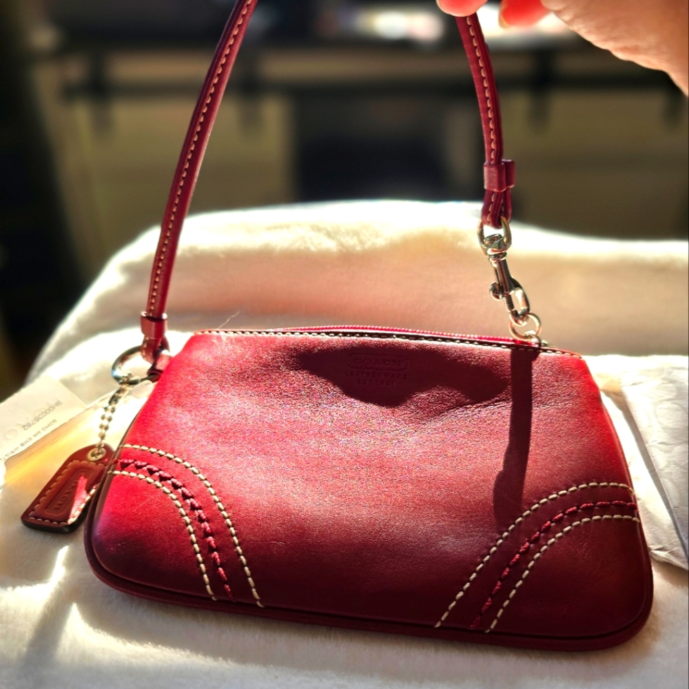 Coach Red Leather Wristlet NWT MINT